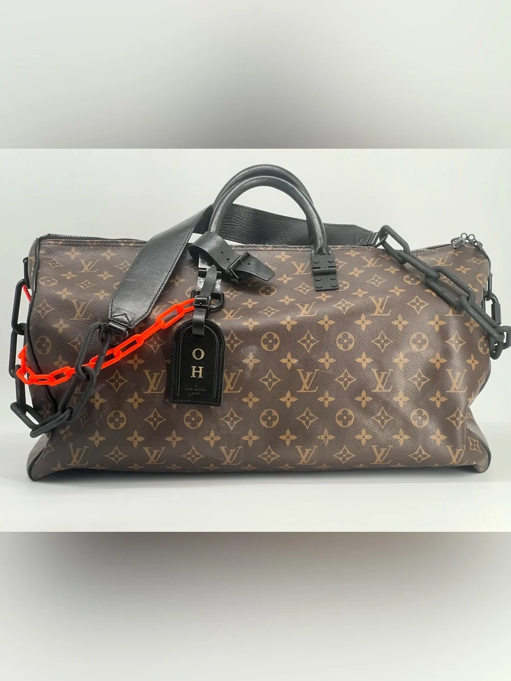 Louis Vuitton Keepall Bandouliere 50 Monogram Brown Leather Duffel Bag